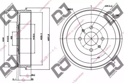 Тормозный барабан DJ PARTS BR1014